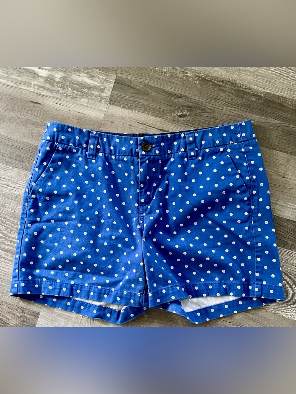 Merona Preppy Cerulean Blue Polka Dot Summer Shorts - Size 6